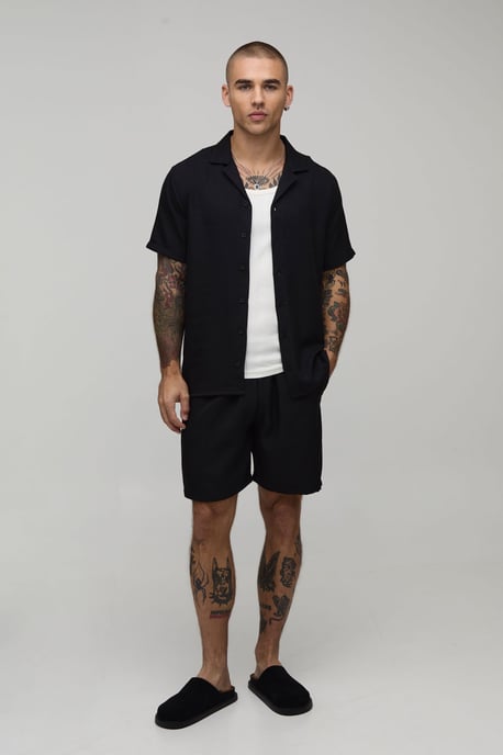 Regular Fit Short Sleeve Shirt and Short Set - Image 4