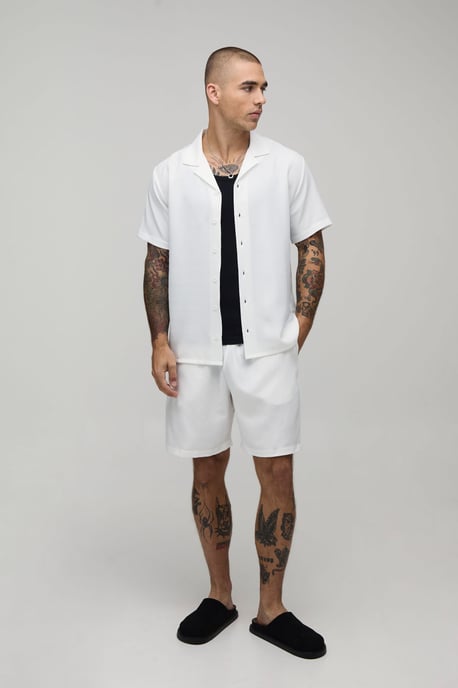 Regular Fit Short Sleeve Shirt and Short Set - Image 4