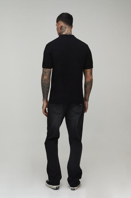 Tall Slim Fit 1/4 Zip Pique Polo - Image 2