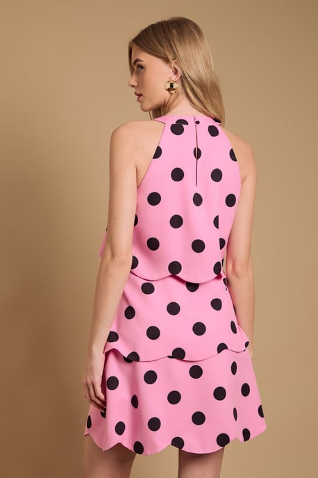 Scallop Tier Mini Halterneck Dress - Image 3