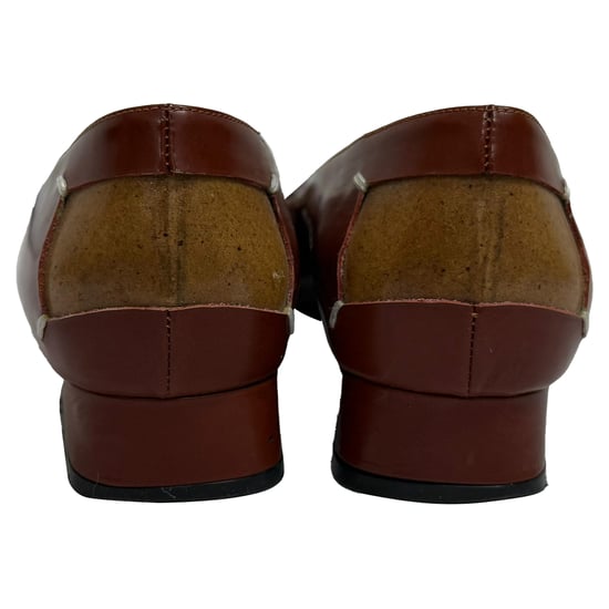 Maison Margiela Décortiqué Four Stitches Ballet Flats in Brown Leather - Image 3
