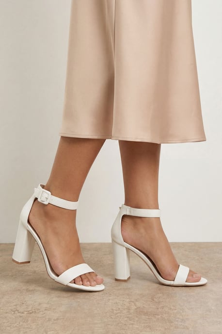 Milla Covered Buckle High Block Heel Sandals - Image 1