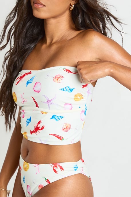 Ocean Print Tankini Bikini Top And High Leg Bikini Bottom - Image 4