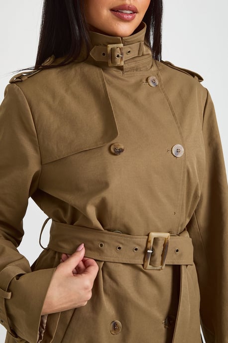 Short Belted Utility Trench Coat - Image 4