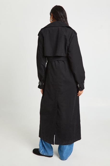 Tall Peached Oversized Double Breast Trench Coat - Image 2
