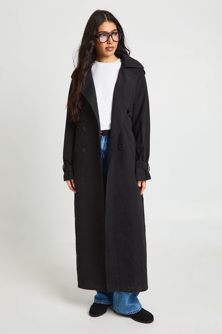 Tall Peached Oversized Double Breast Trench Coat - Image 3