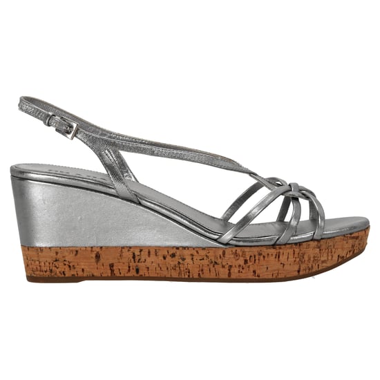 Prada Platform Wedge Sandals in Silver Leather - Image 1