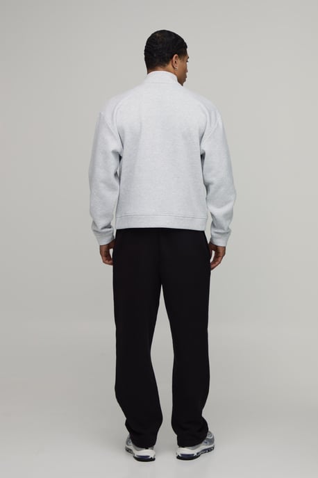 Basic Oversized Boxy Quarter Zip Funnel Neck Sweatshirt - Image 2