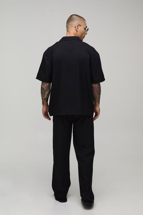 Oversized Short Sleeve Shirt and Trouser Set - Image 2