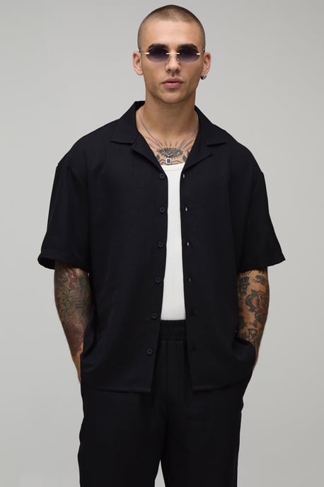 Oversized Short Sleeve Shirt and Trouser Set - Image 3