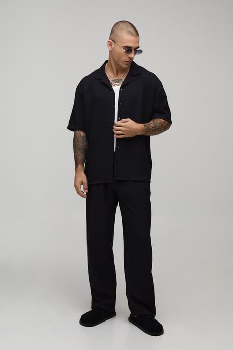 Oversized Short Sleeve Shirt and Trouser Set - Image 4