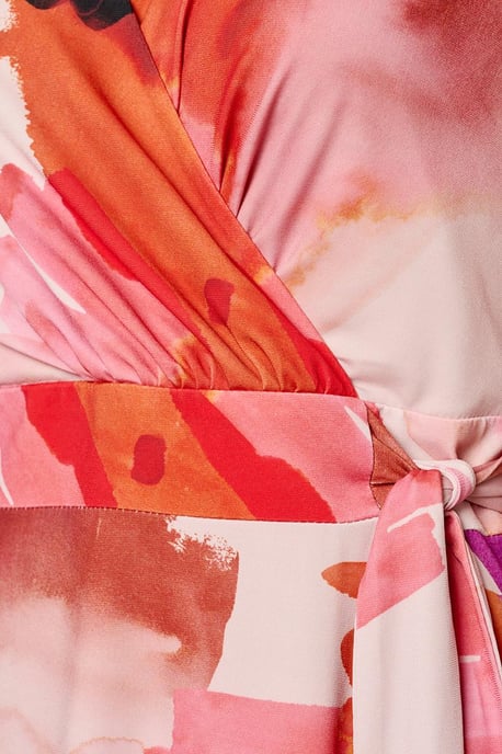 July Print Jurk Zand / Roze - Image 5