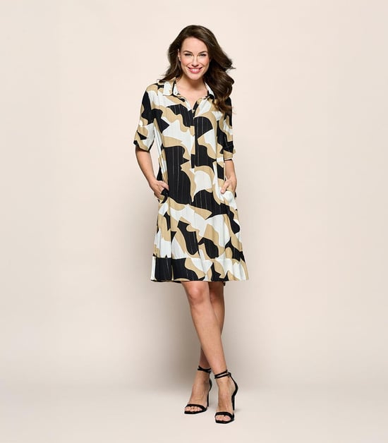 Joella Print Tuniek Zwart / Camel - Image 6