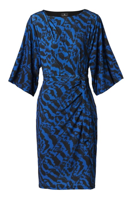 Milan Print Jurk Zwart / Kobalt - Image 2