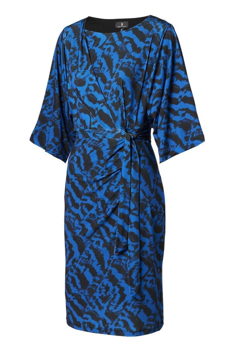 Milan Print Jurk Zwart / Kobalt - Image 3
