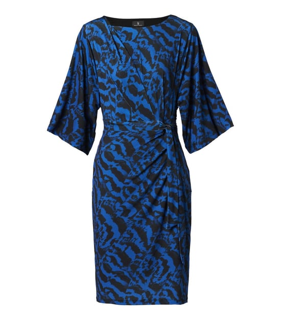 Milan Print Jurk Zwart / Kobalt - Image 6