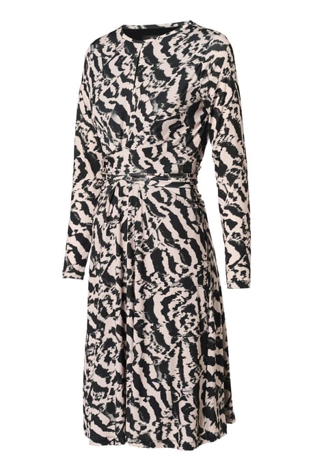 Maddie Print Jurk Creme / Zwart - Image 3
