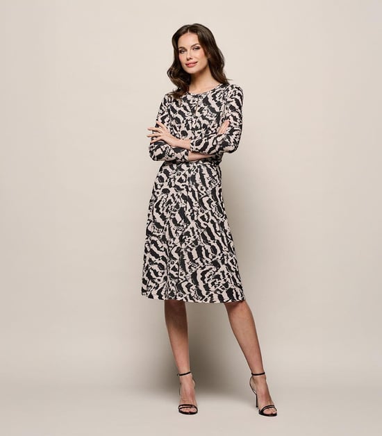 Maddie Print Jurk Creme / Zwart - Image 6