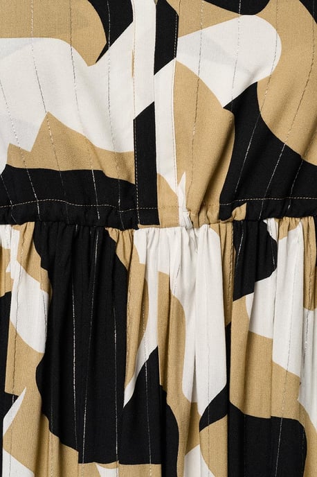 Sophie Print Jurk Zwart / Camel - Image 6