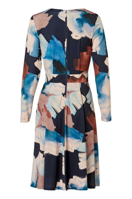 July Print Jurk Navy / Multi - Image 4