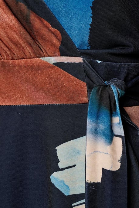 July Print Jurk Navy / Multi - Image 5
