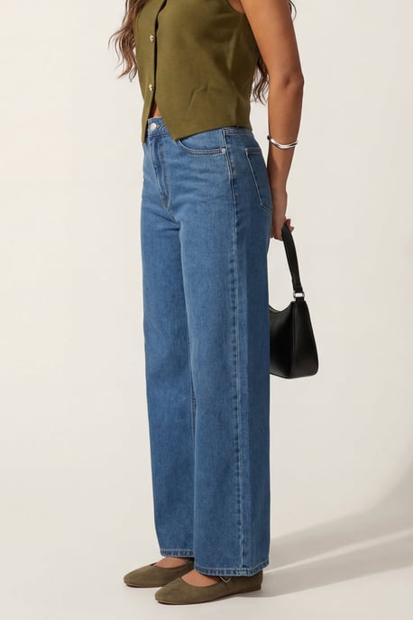 Striaght Leg Jean Mid Blus - Image 3