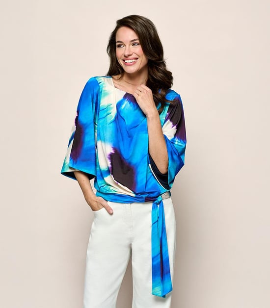 Miley Print Top Blauw / Multi - Image 6