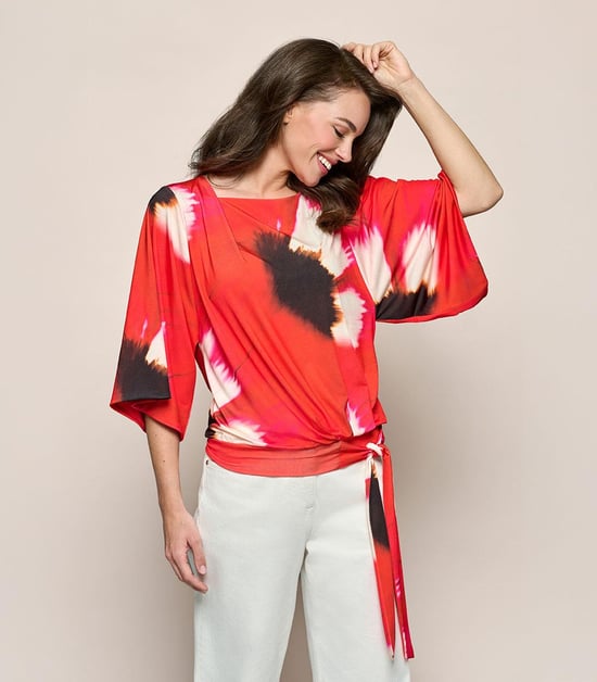 Miley Print Top Rood / Multi - Image 6