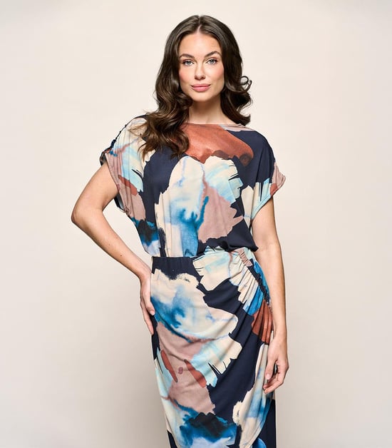 Blandy Print Top Navy / Multi - Image 4