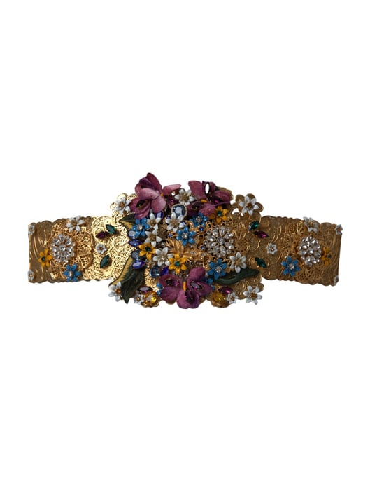 Dolce & Gabbana Multikleur Versierde Bloemige Kristallen Brede Tailleband - Image 1
