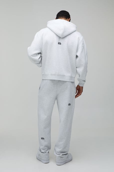 Oversized Boxy Logo Graphic Zip Through Hooded Tracksuit - Image 2
