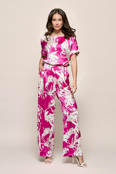 Benfield Print Broek Licht Berry / Offwhite - Image 1
