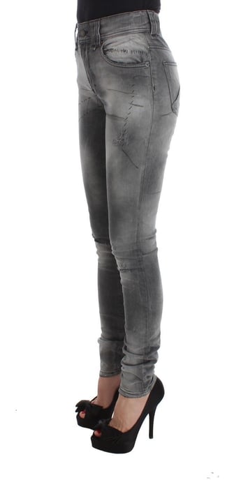 John Galliano Grijs Gewassen Katoenmengsel Slim Fit Denim Jeans Broek - Image 2