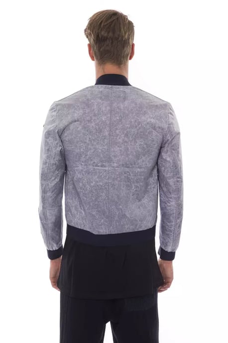 Nicolo Tonetto Gray Polyester Men Bomber Jacket - Image 2