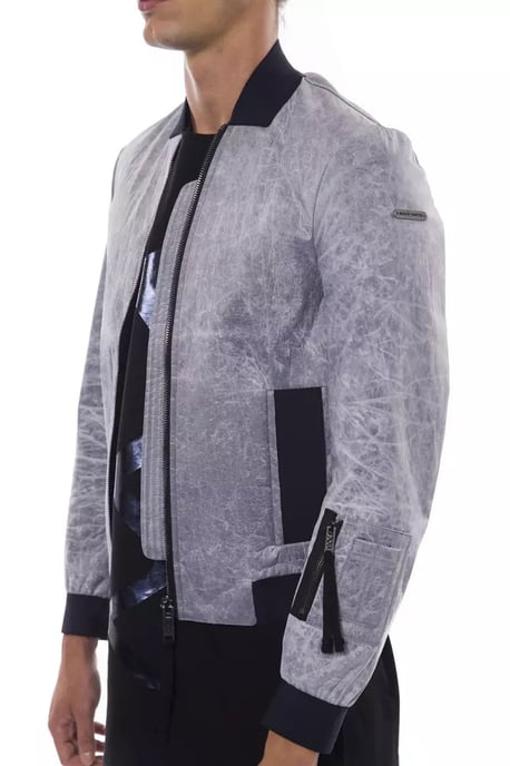 Nicolo Tonetto Gray Polyester Men Bomber Jacket - Image 3