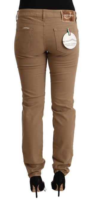 Jacob Cohen Bruine Katoenen Stretch Mid Waist Skinny Broek - Image 3