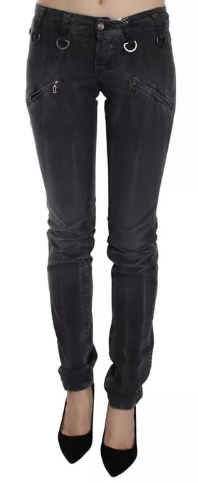 John Galliano Grijs Gewassen Lage Taille Rits Side Skinny Denim Jeans - Image 2