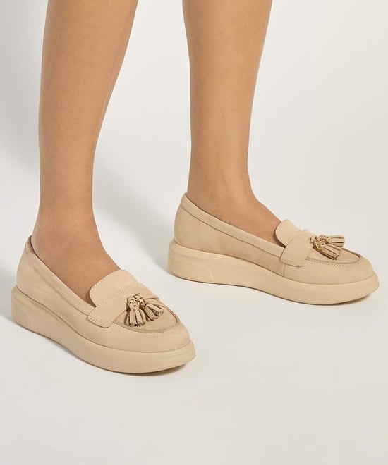 Dune Ladies Glissade - Flatform Tassel Trim Loafers - Image 3
