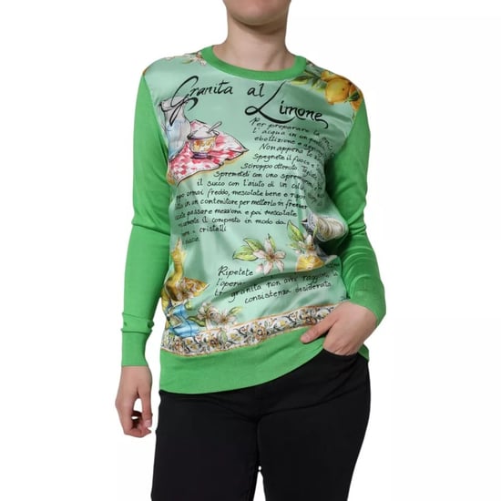 Dolce & Gabbana Groene Zijde Granita Al Limone Lange Mouwen Trui - Image 1