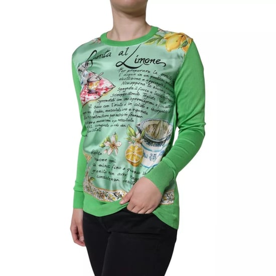 Dolce & Gabbana Groene Zijde Granita Al Limone Lange Mouwen Trui - Image 5