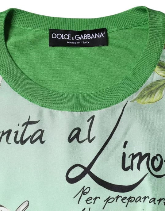 Dolce & Gabbana Groene Zijde Granita Al Limone Lange Mouwen Trui - Image 6