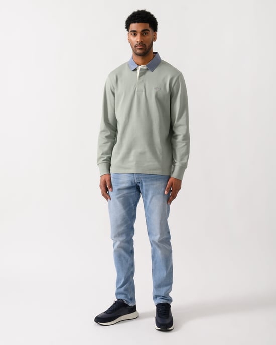 Mens Regular Chambray Heavy Rugger Regular Heavy Rugger in Sage Green - Image 3