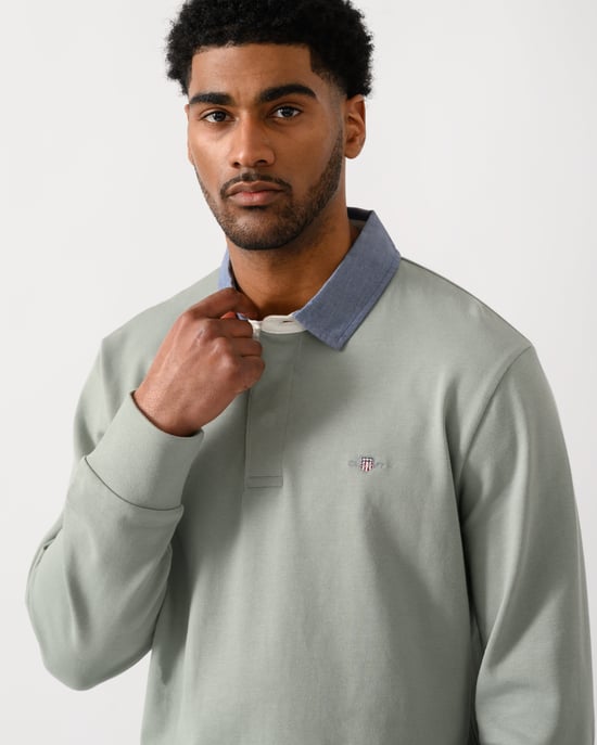 Mens Regular Chambray Heavy Rugger Regular Heavy Rugger in Sage Green - Image 4