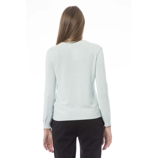 Baldinini Trend Ljusblå Cashmere Damer Tröja - Image 3