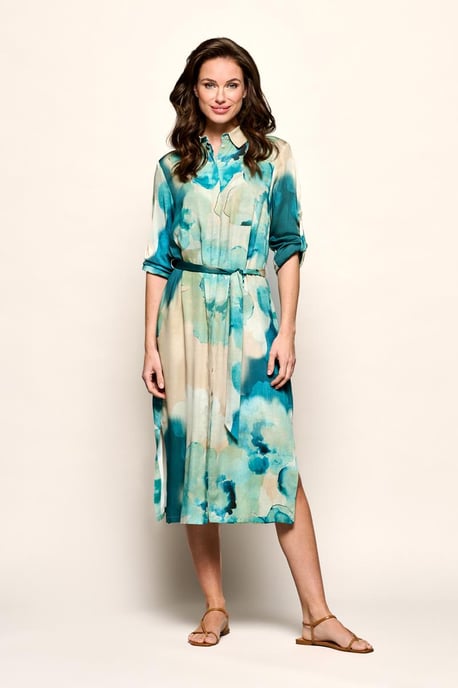 Bowie Print Jurk Blauw - Image 1