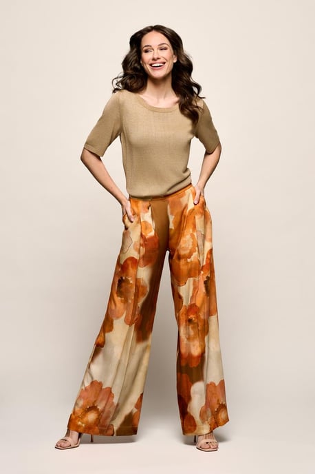 Corby Print Broek Oranje / Multi - Image 1