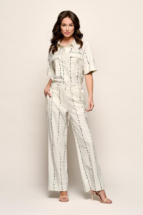 Liz Print Blouse Offwhite / Zwart - Image 1