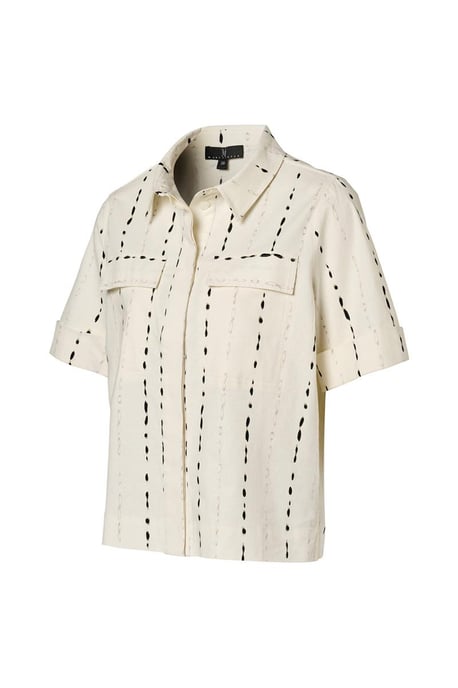 Liz Print Blouse Offwhite / Zwart - Image 3