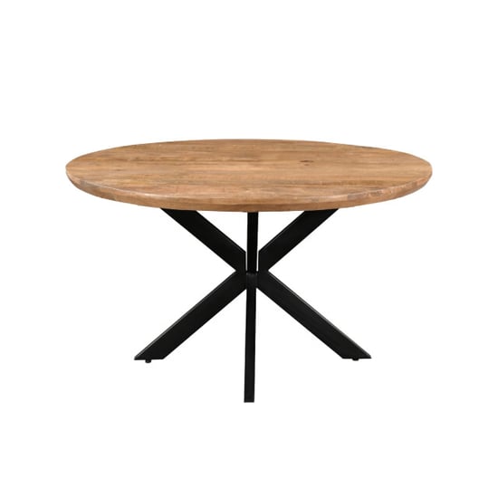 Livingfurn eetkamertafel jesper round 140cm mangohout / gecoat staal - Image 5