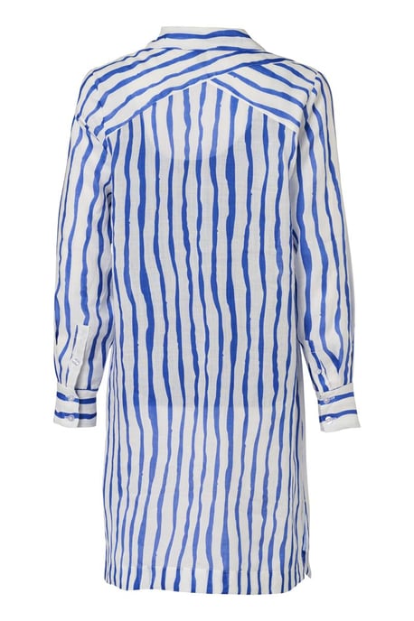 Georgie Streep Tuniek Offwhite / Kobalt - Image 5